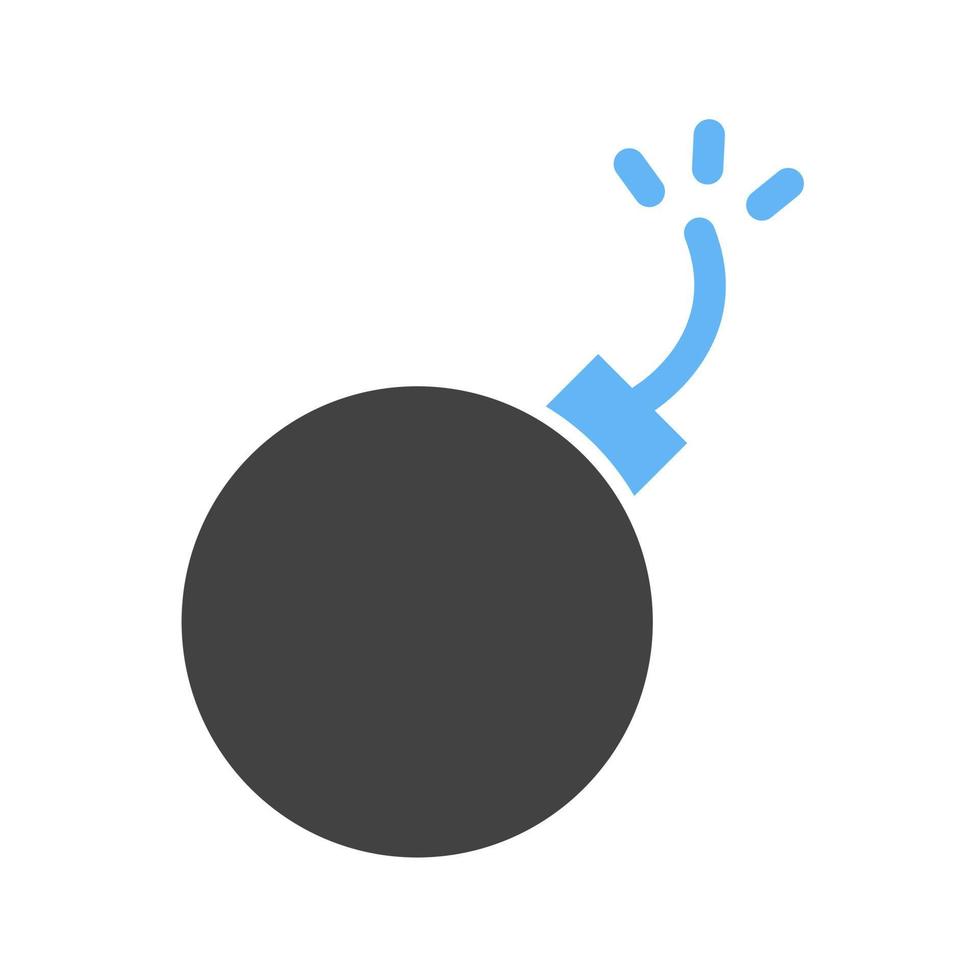 Exploding Cannon Ball Glyph Blue and Black Icon vector