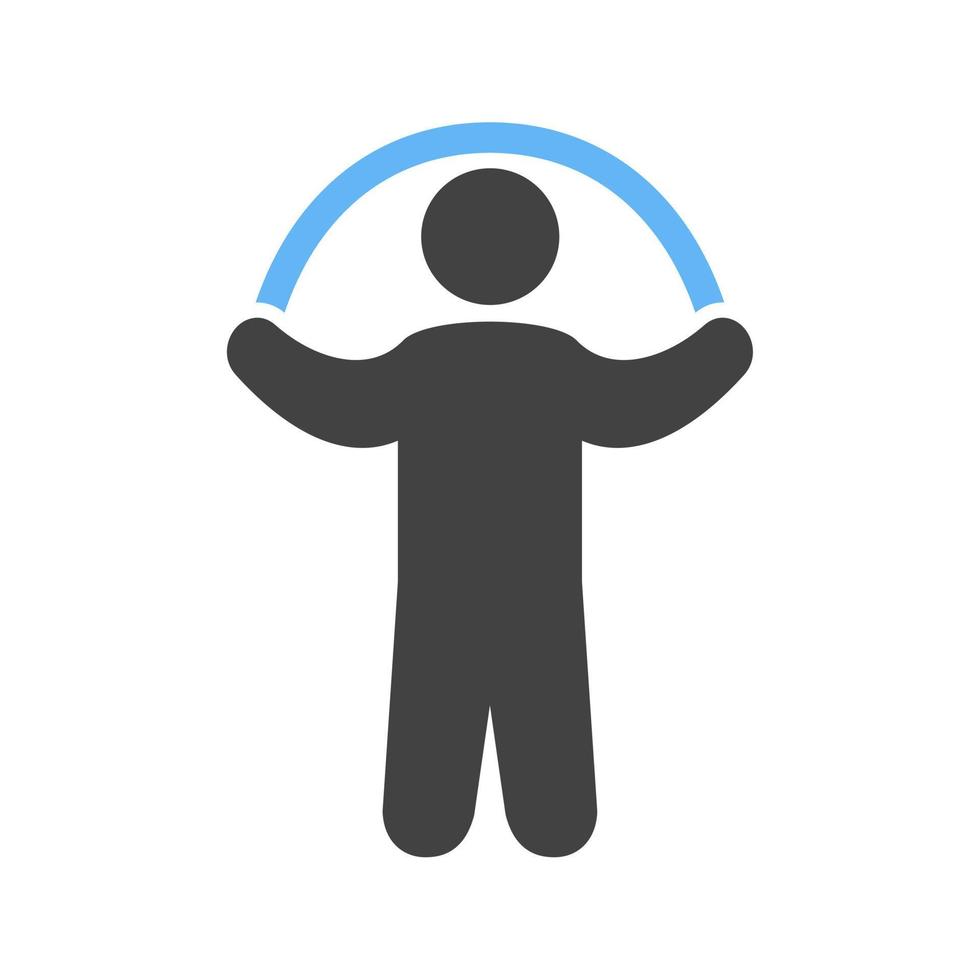 Person skipping rope Glyph Blue and Black Icon vector