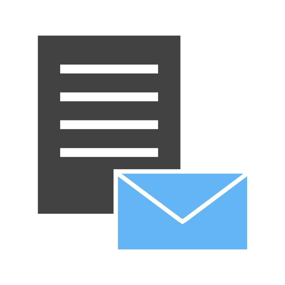 Email Documents Glyph Blue and Black Icon vector