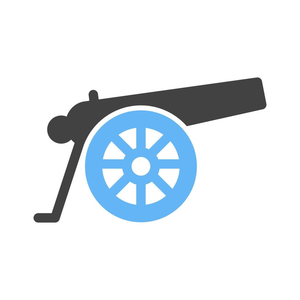 Cannon Glyph Blue and Black Icon vector