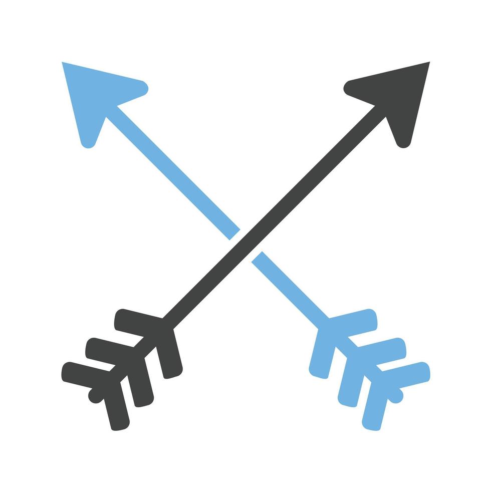 Arrows Glyph Blue and Black Icon vector