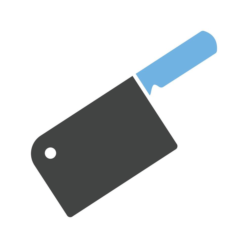 Meat Cleaver Glyph Blue and Black Icon vector