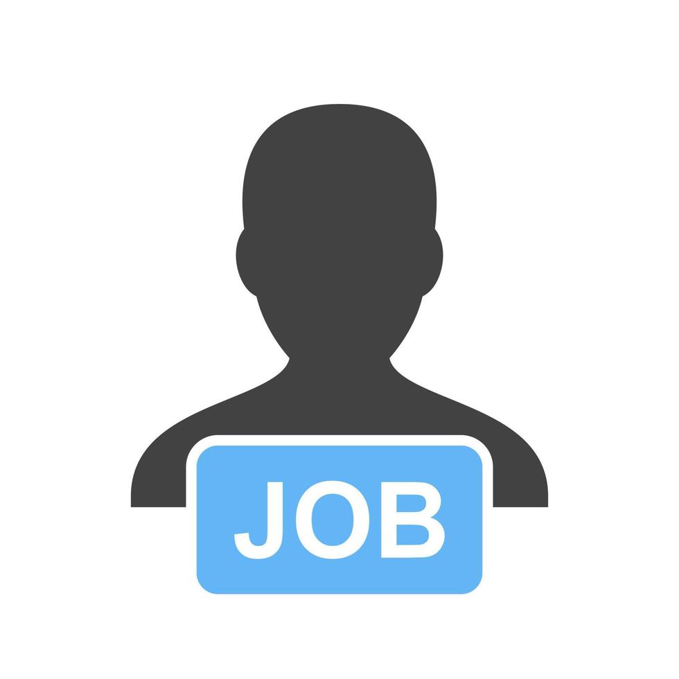 Job Opening Glyph Blue and Black Icon vector