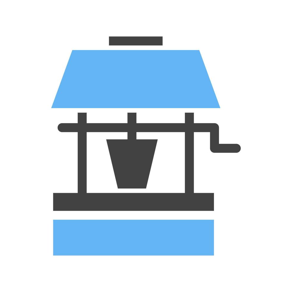 Water Well Glyph Blue and Black Icon vector