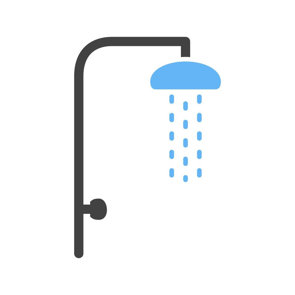 ducha glifo icono azul y negro vector