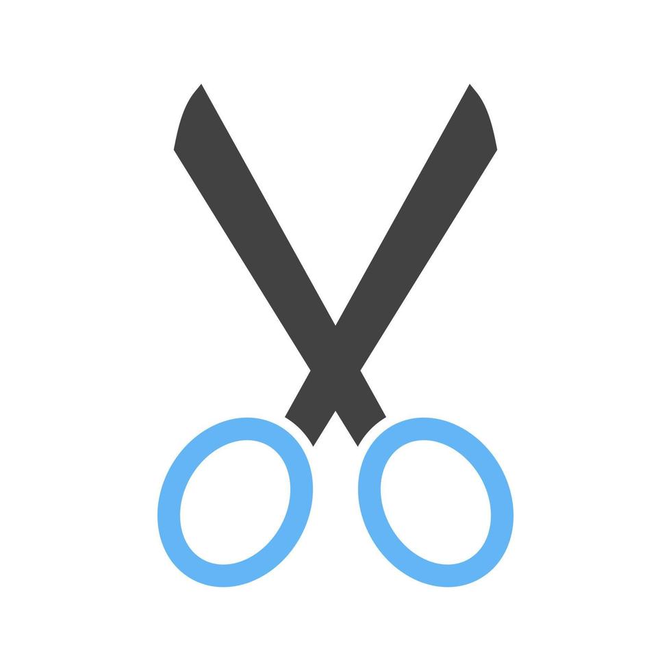 Scissors Glyph Blue and Black Icon vector