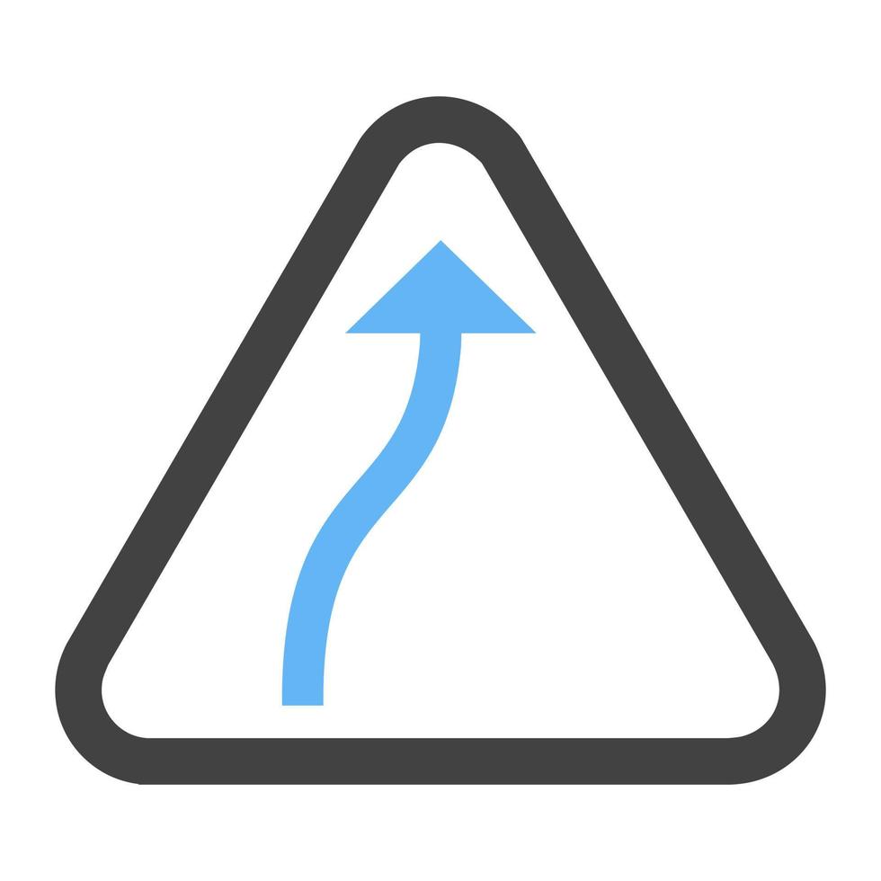 Right bend Glyph Blue and Black Icon vector