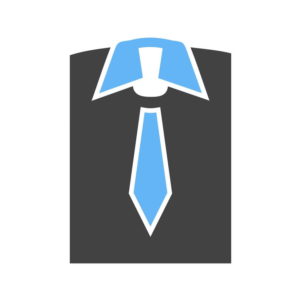 Shirt and Tie Glyph Blue and Black Icon vector