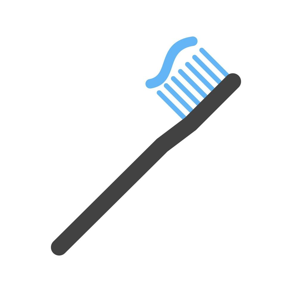 Toothbrush Glyph Blue and Black Icon vector