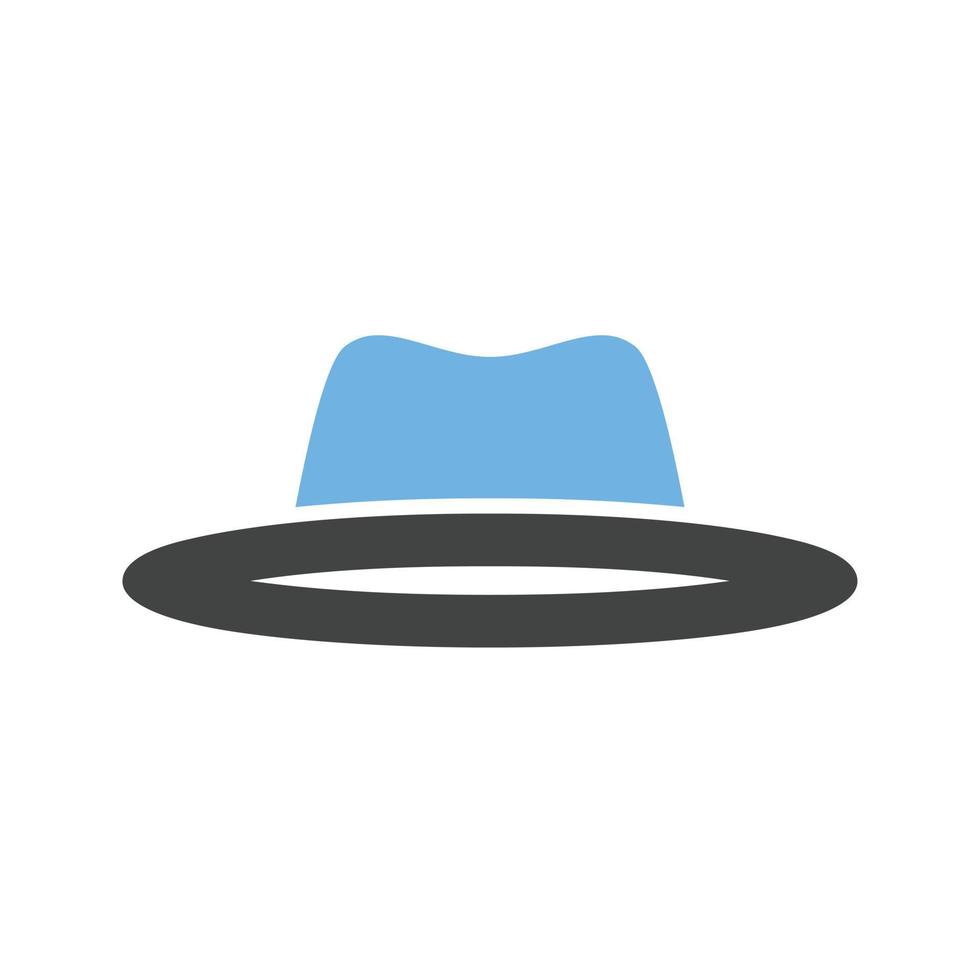 Hat I Glyph Blue and Black Icon vector