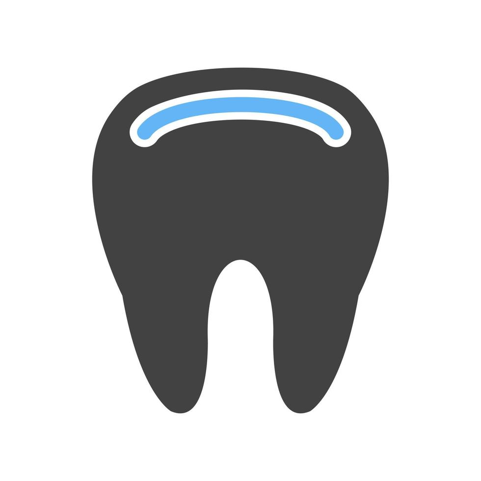 Tooth Glyph Blue and Black Icon vector