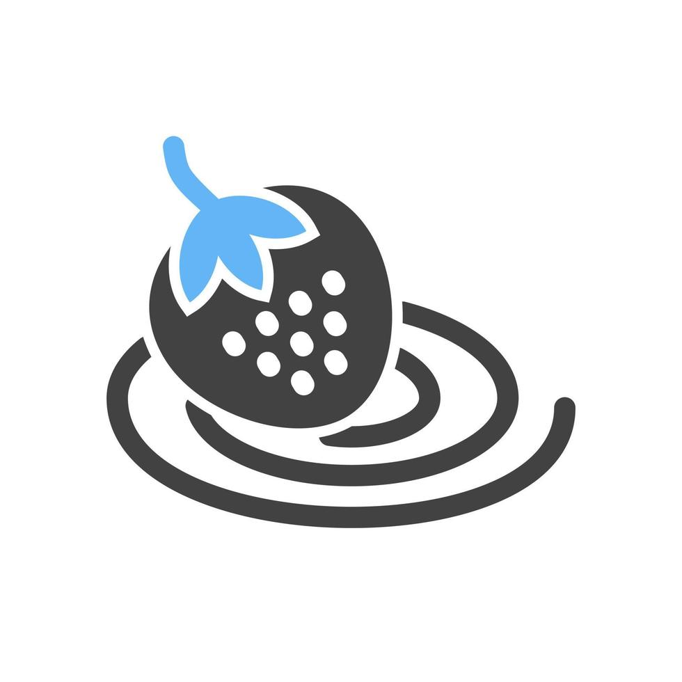 Cream swiss roll Glyph Blue and Black Icon vector