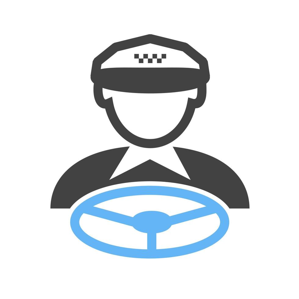 Cab driver Glyph Blue and Black Icon vector