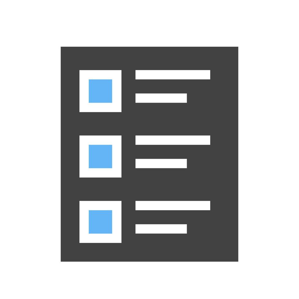 Quiz Glyph Blue and Black Icon vector