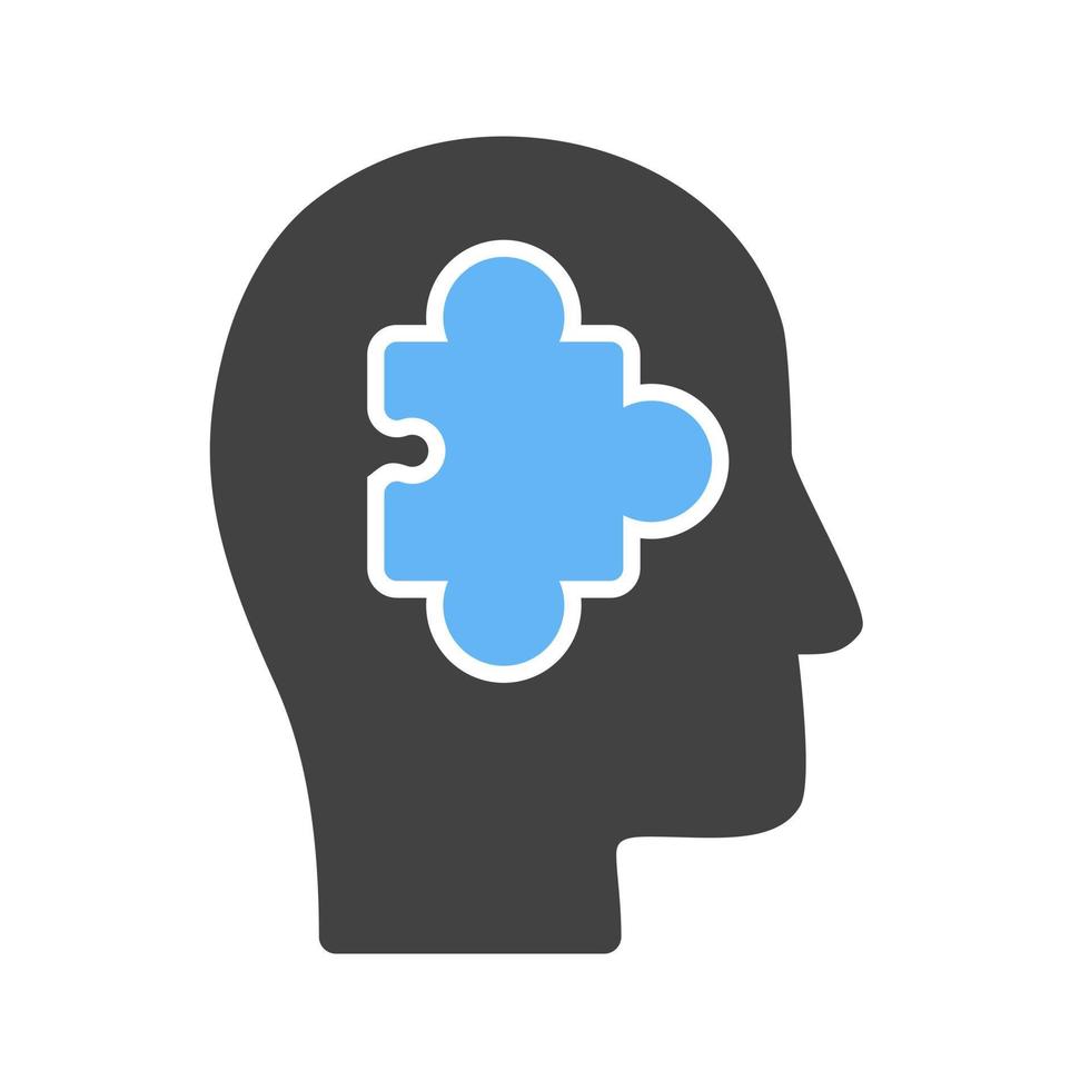 Behavioral Skills Glyph Blue and Black Icon vector