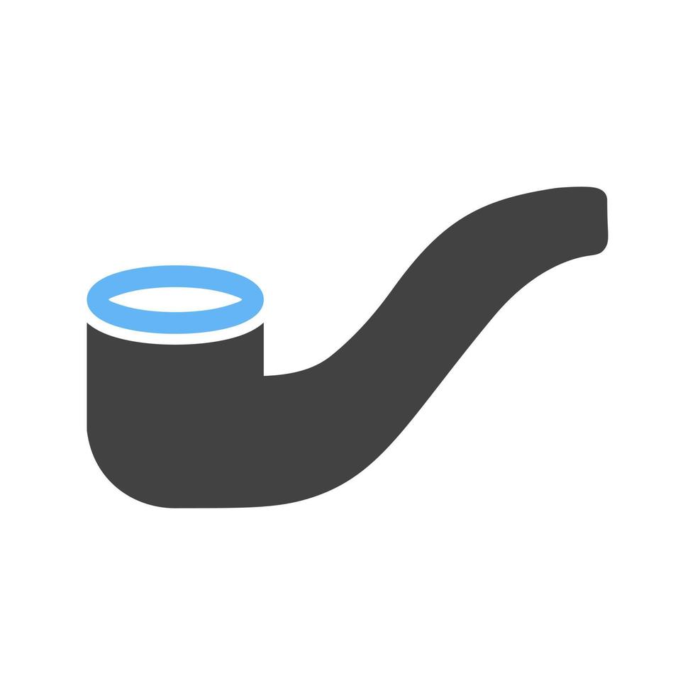 pipa de cigarro glifo icono azul y negro vector