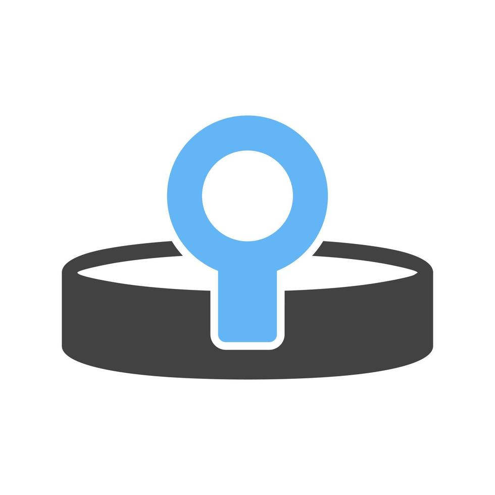 Headlamp Glyph Blue and Black Icon vector