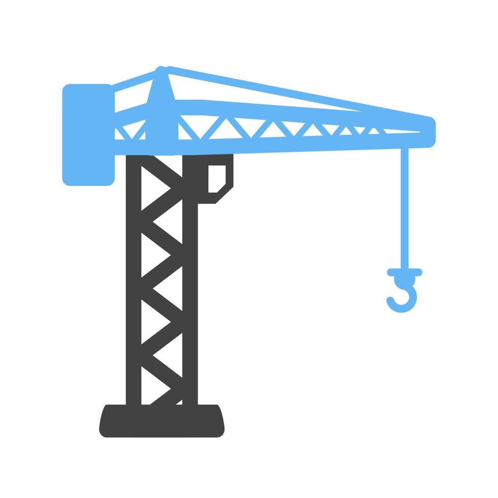 Crane II Glyph Blue and Black Icon vector