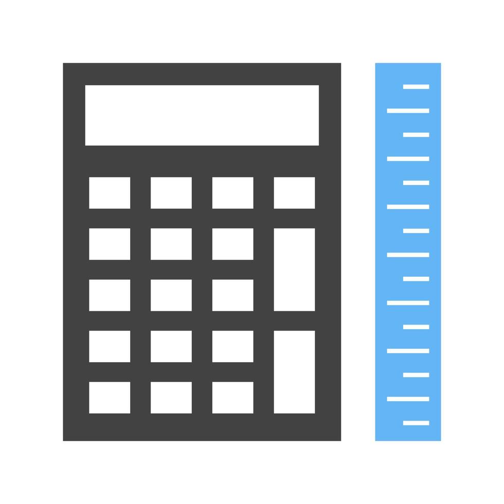 Measurement Calculation Glyph Blue and Black Icon vector