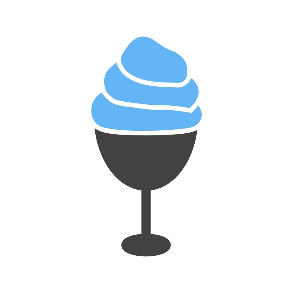 Ice cream Glyph Blue and Black Icon vector