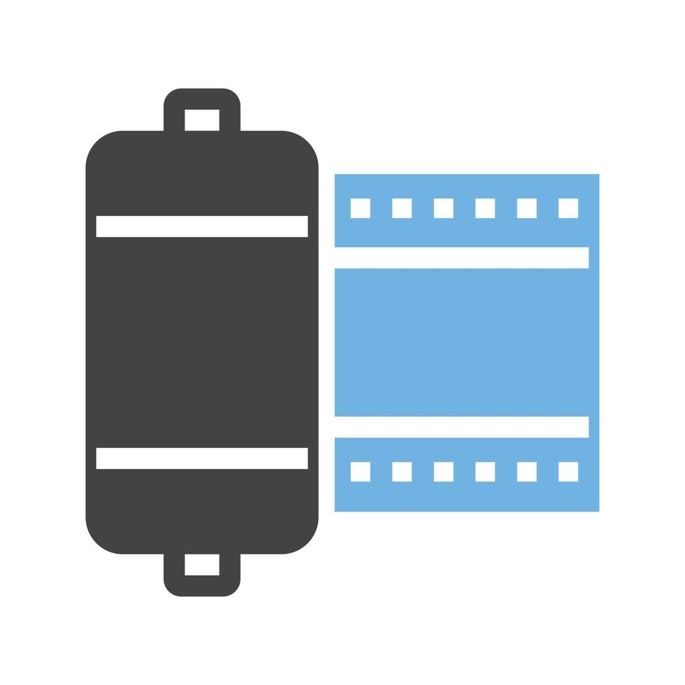 Camera Roll Glyph Blue and Black Icon vector