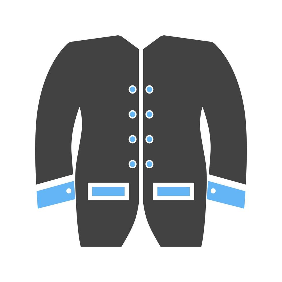 Men's Jacket Glyph Blue and Black Icon vector