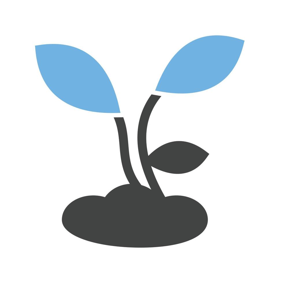 plantas glifo icono azul y negro vector