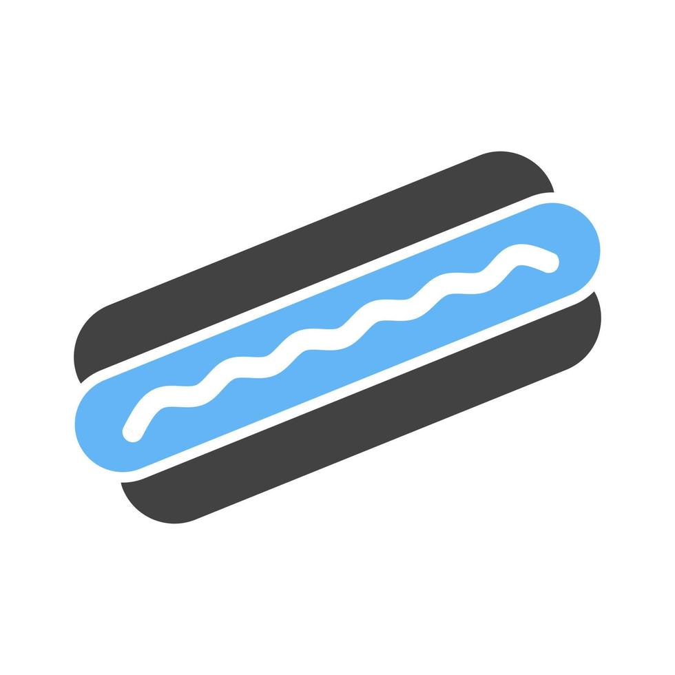 Hotdog Glyph Blue and Black Icon vector