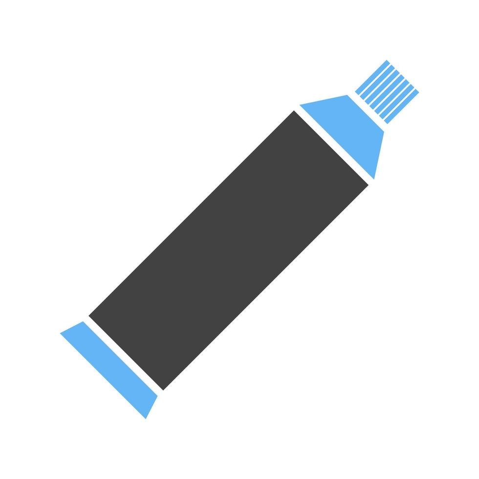 pasta de dientes glifo icono azul y negro vector