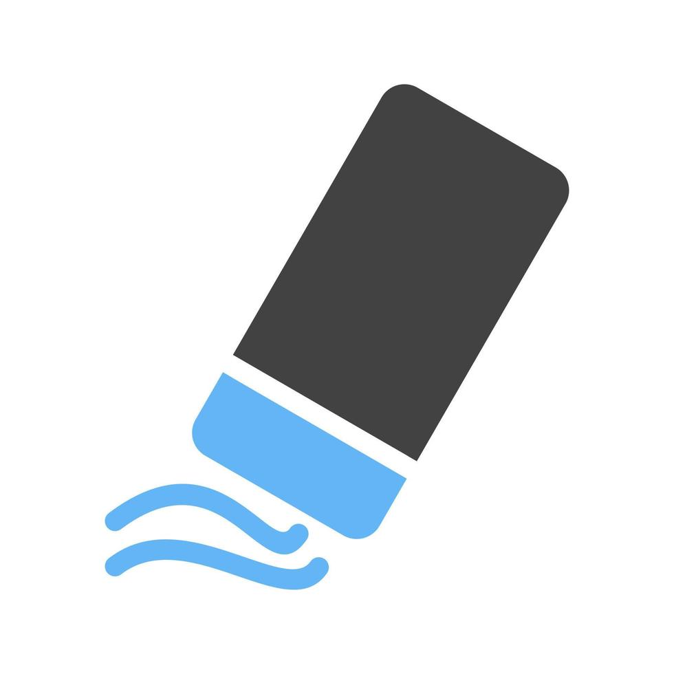 Eraser Glyph Blue and Black Icon vector