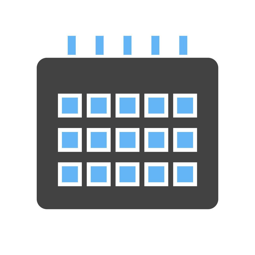 Calendar Glyph Blue and Black Icon vector