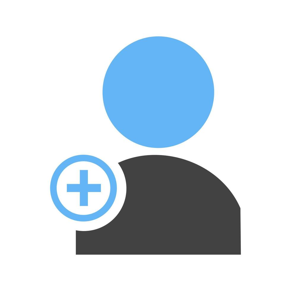 Create User Glyph Blue and Black Icon vector