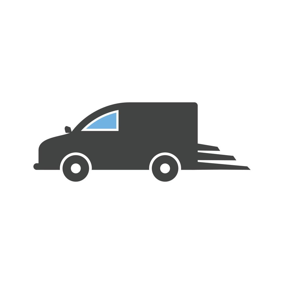 Fast Delivery Glyph Blue and Black Icon vector