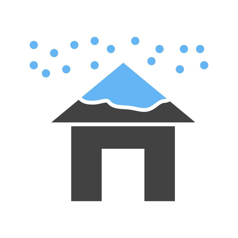 Heavy Snows Glyph Blue and Black Icon vector