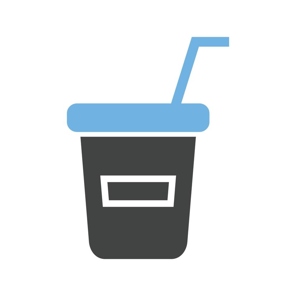 Juice Cup Glyph Blue and Black Icon vector