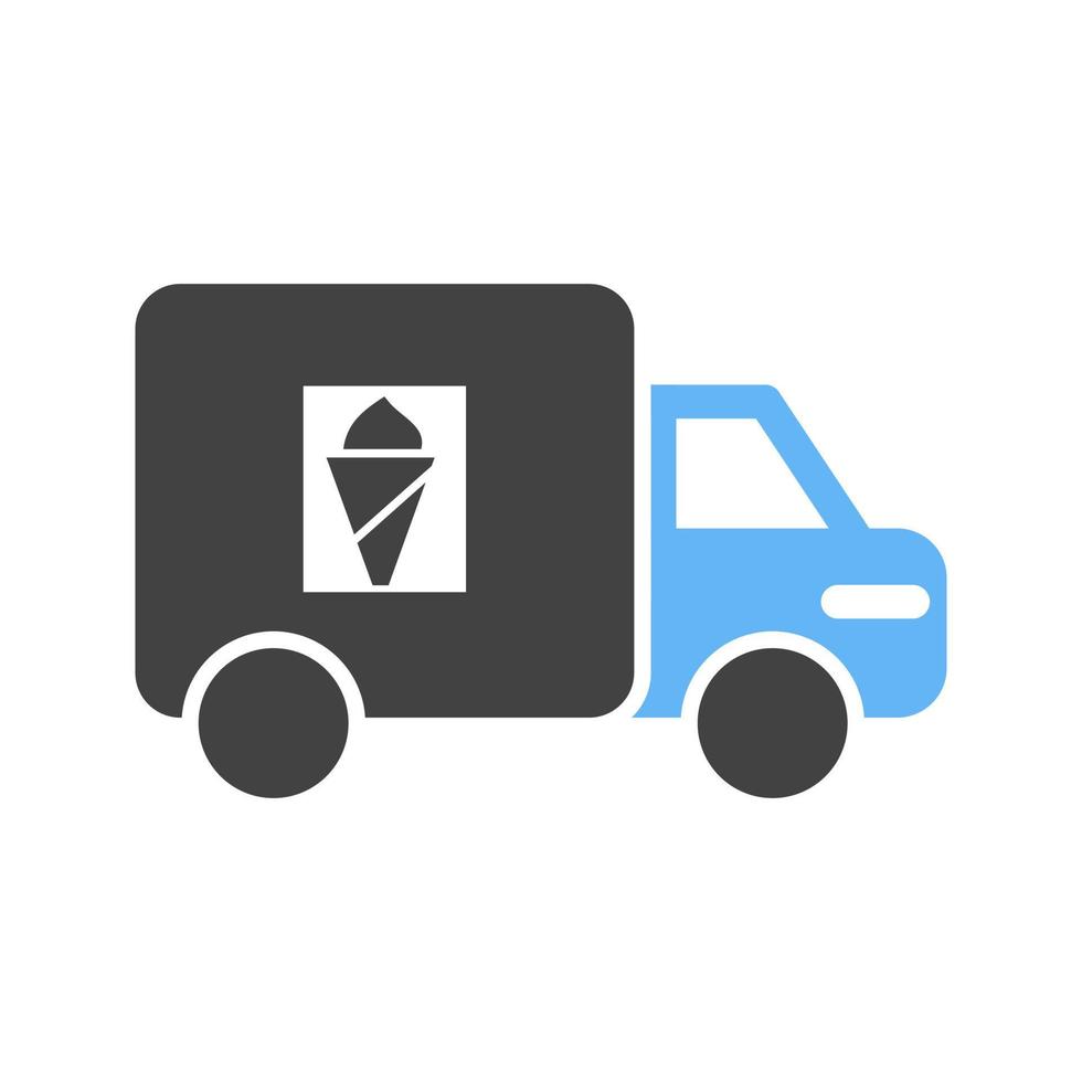 Icecream Van Glyph Blue and Black Icon vector