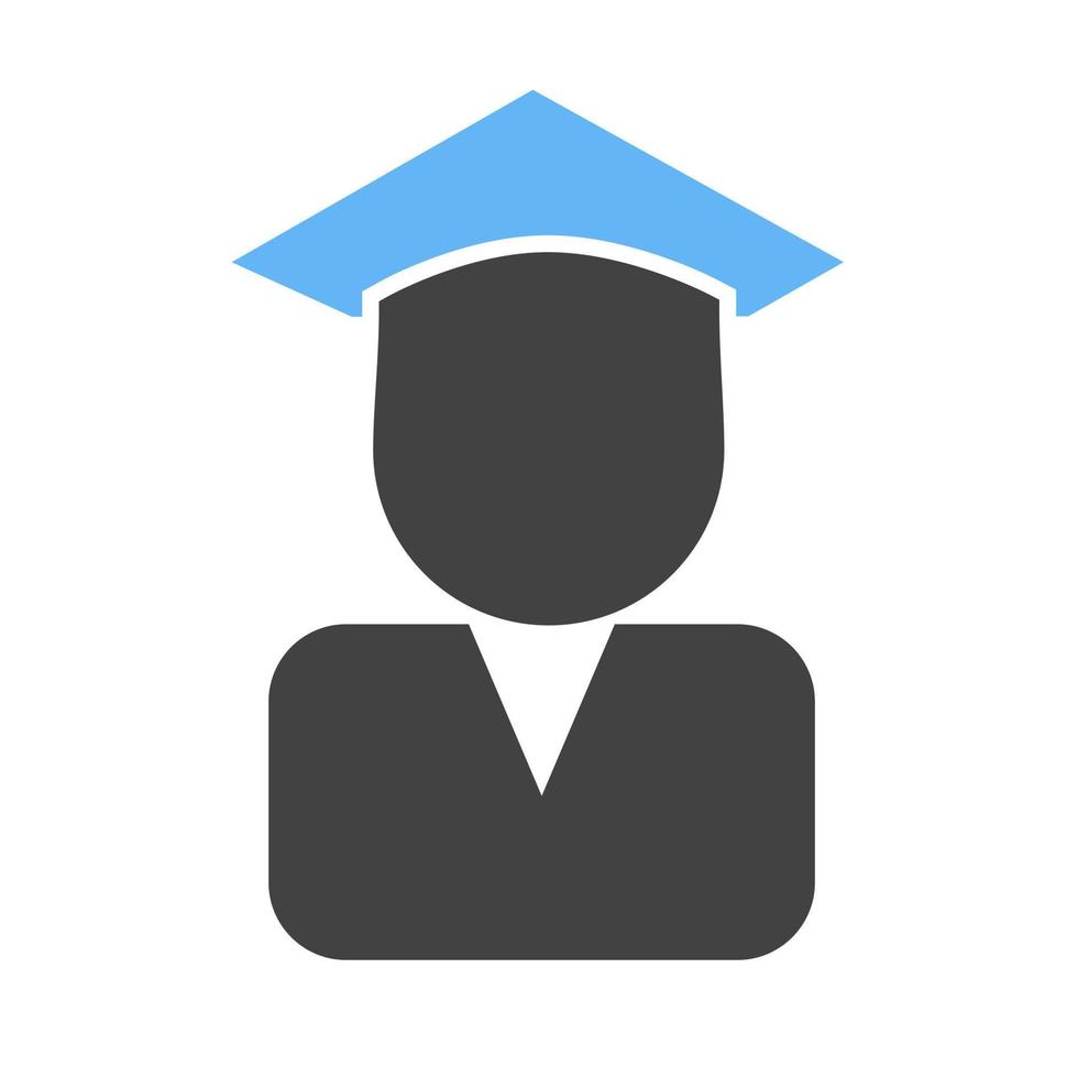 Convocation Glyph Blue and Black Icon vector