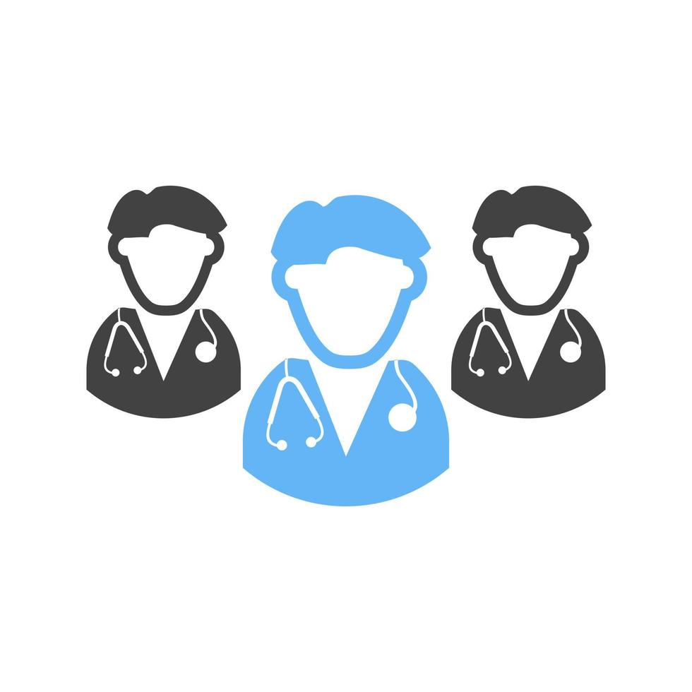 Doctors Glyph Blue and Black Icon vector