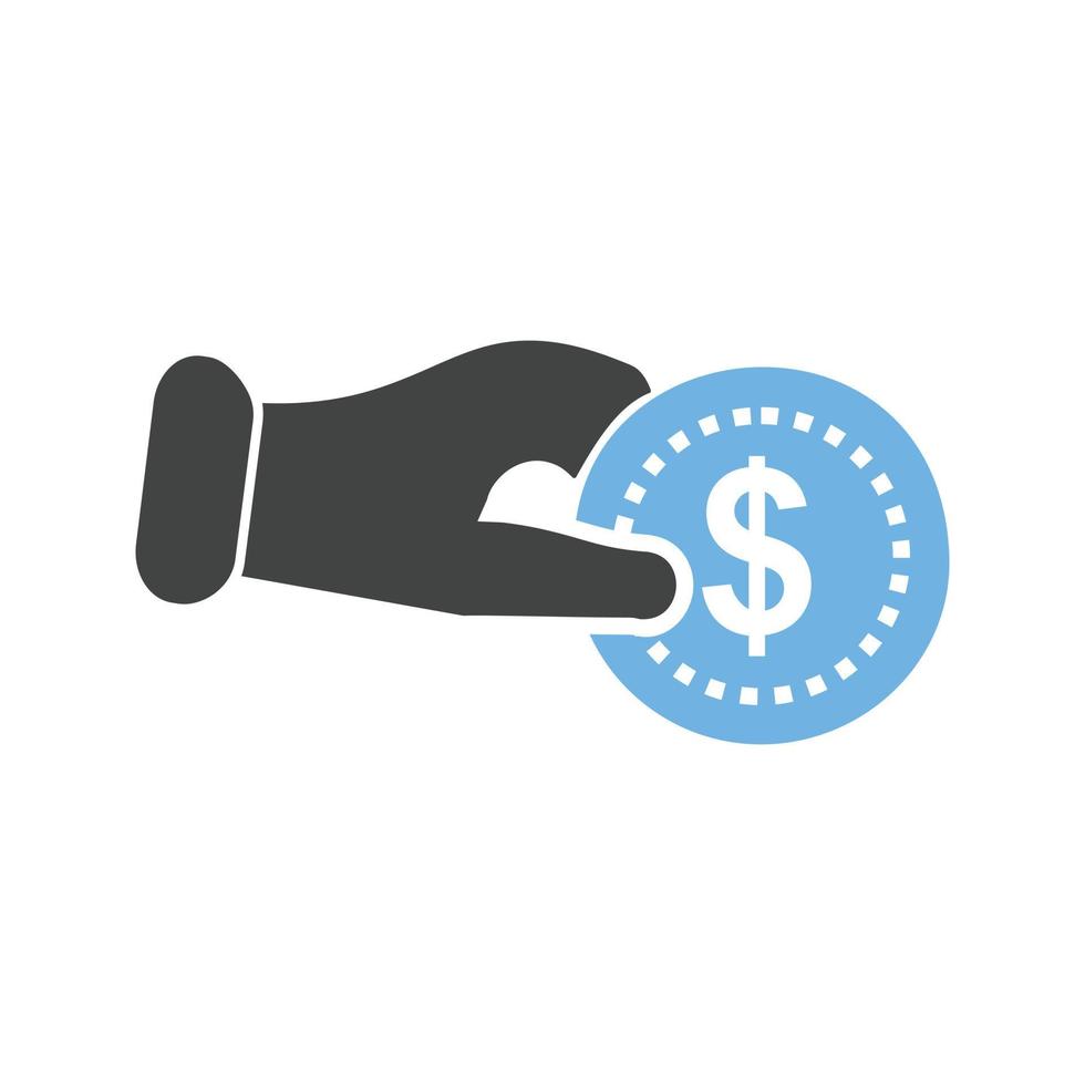 Payment II Glyph Blue and Black Icon vector