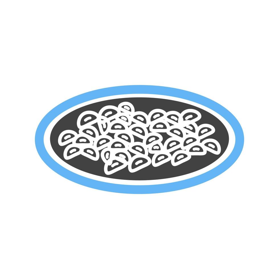 Gnocchi Glyph Blue and Black Icon vector