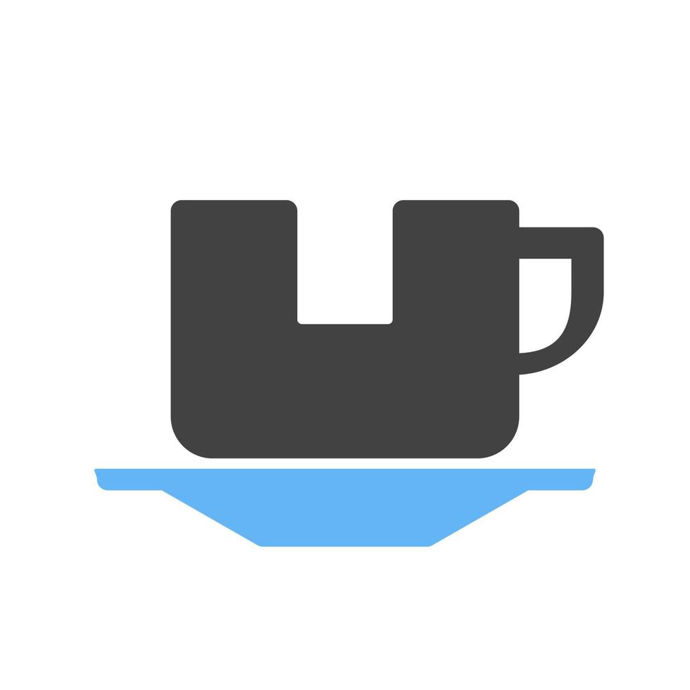 Cups Swing Glyph Blue and Black Icon vector