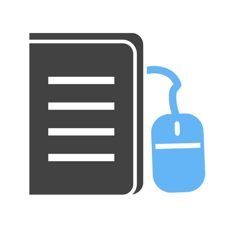 Connected to Textbook Glyph Blue and Black Icon vector