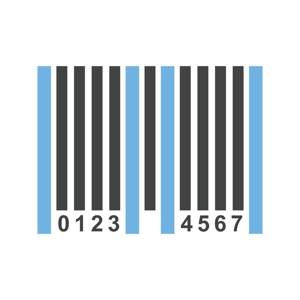 Bar Code Glyph Blue and Black Icon vector