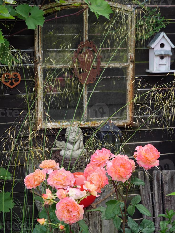 flores sangrantes en un jardín alemán foto