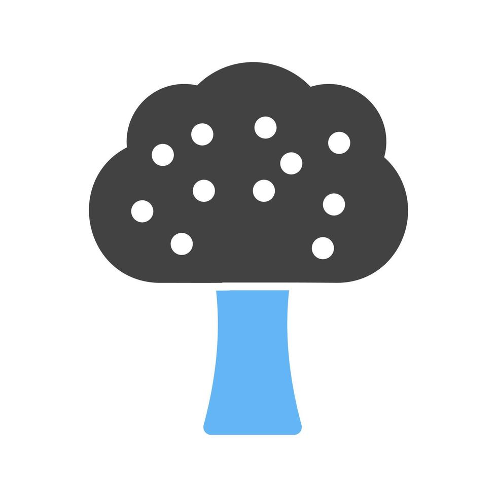 árbol frutal glifo icono azul y negro vector