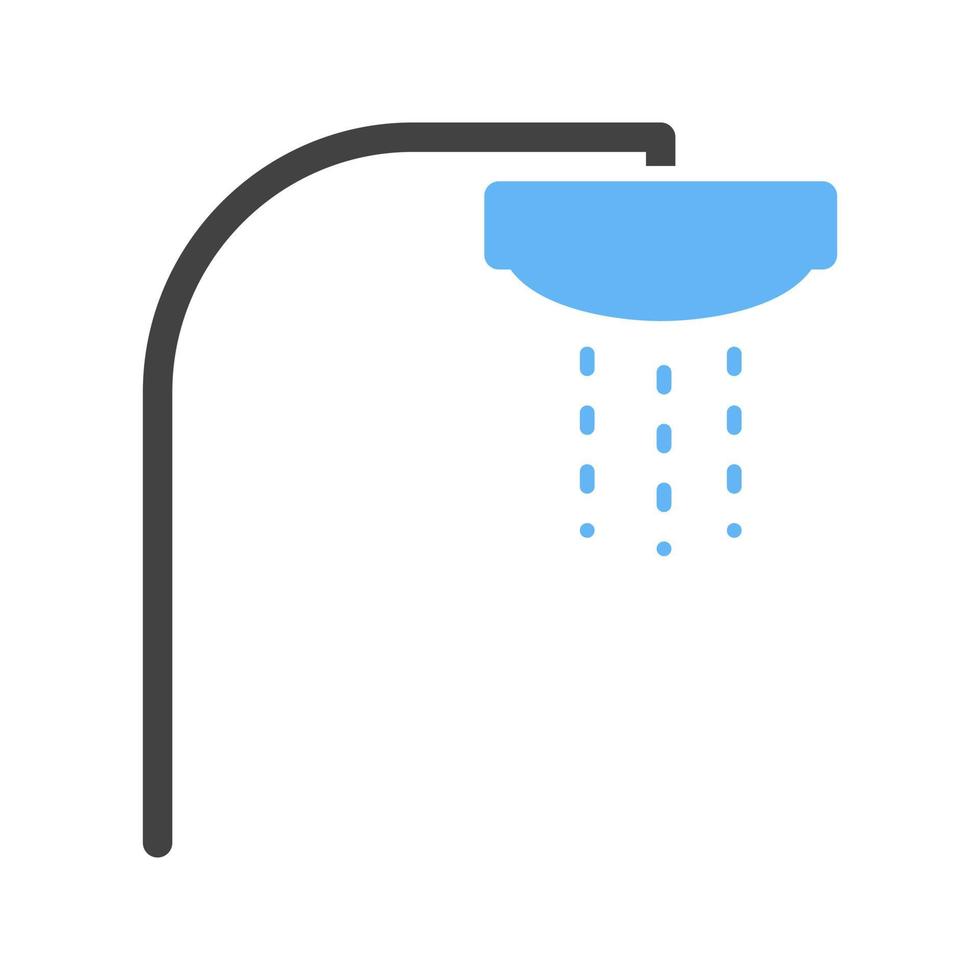 Shower Glyph Blue and Black Icon vector