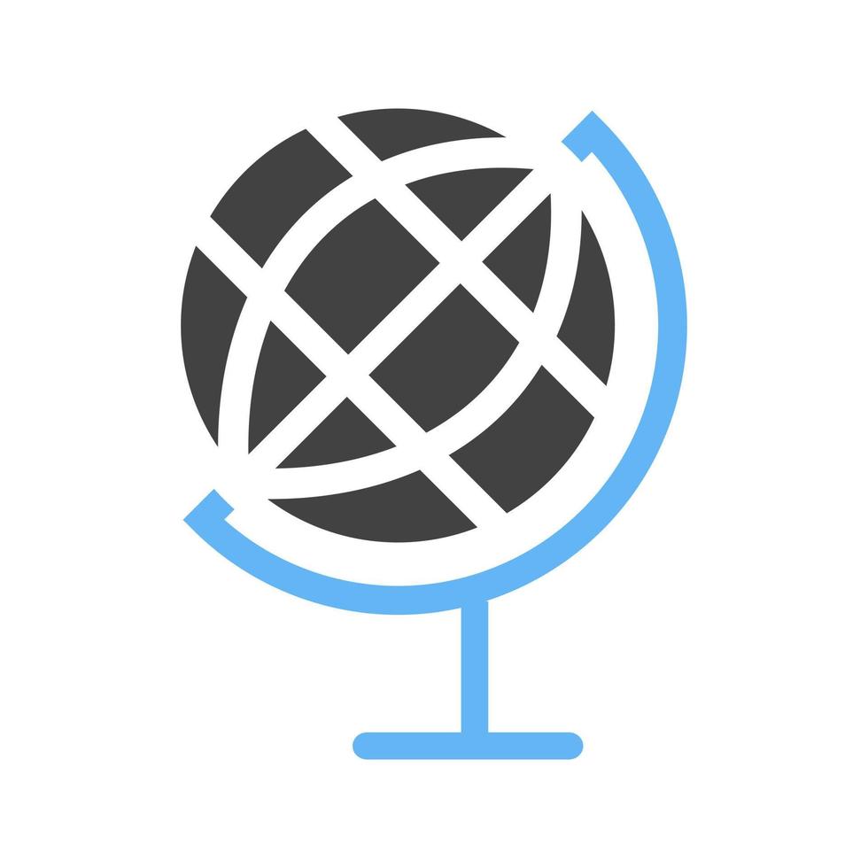 Globe Glyph Blue and Black Icon vector