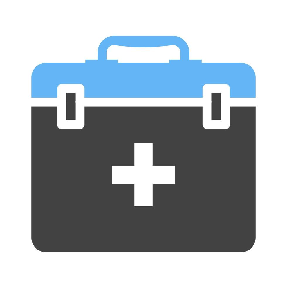 First Aid Box Glyph Blue and Black Icon vector