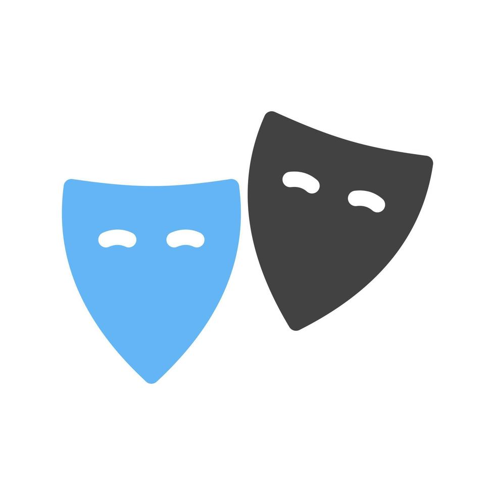 icono de glifo de teatro azul y negro vector