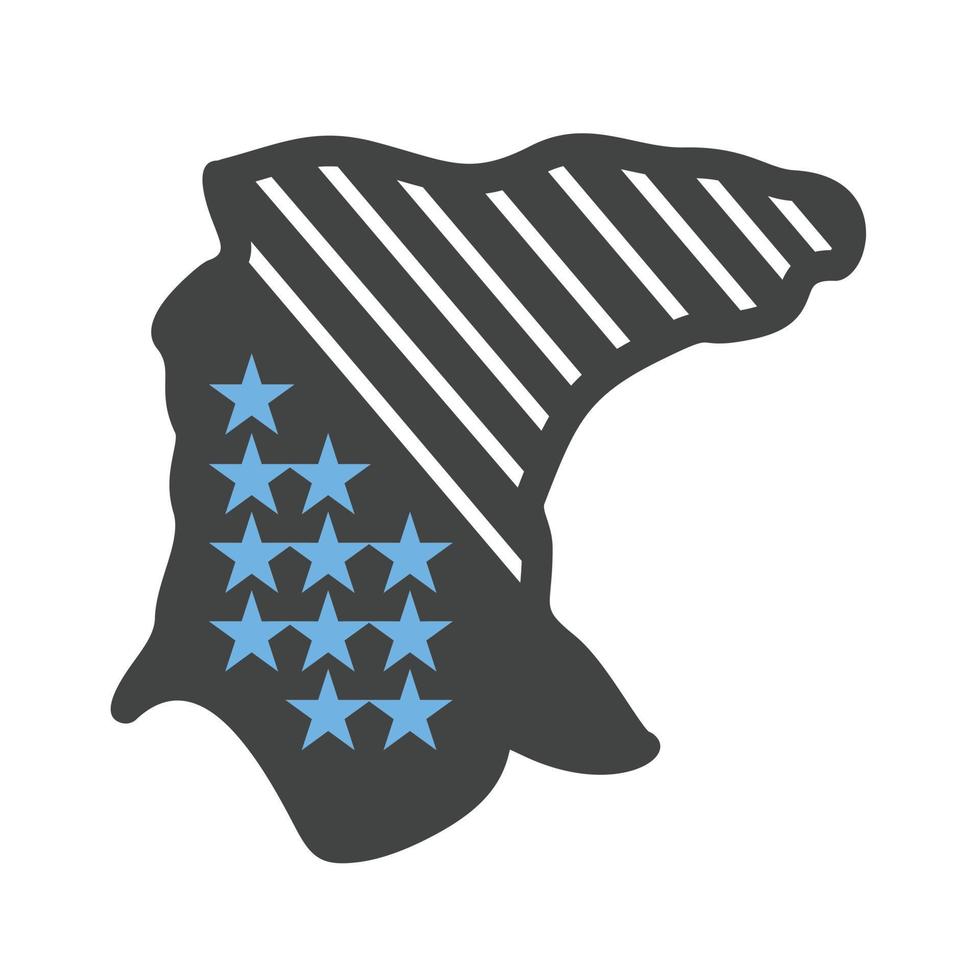 Map Glyph Blue and Black Icon vector